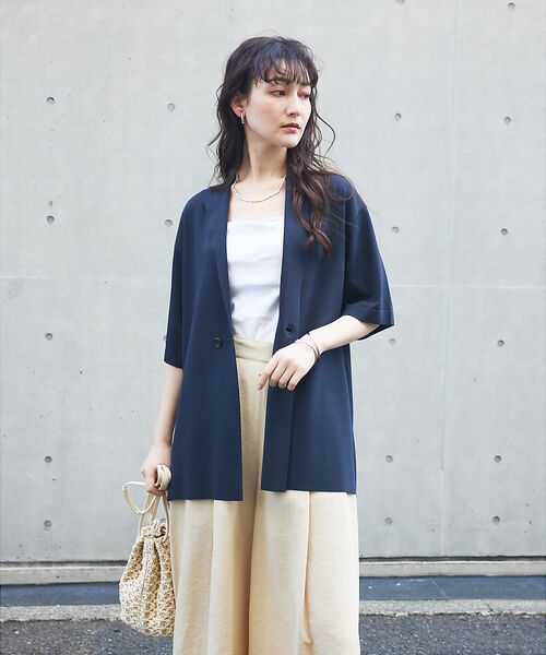 qualite / カリテ テーラードジャケット | 【セットアップ対応】接触冷感/レーヨンナイロンニットジャケット | 詳細19