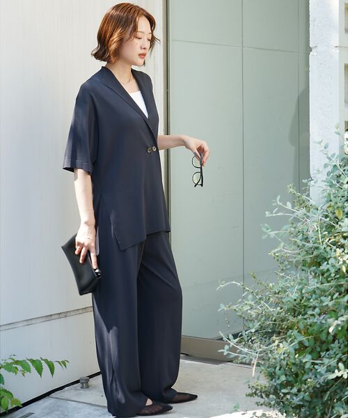 qualite / カリテ テーラードジャケット | 【セットアップ対応】接触冷感/レーヨンナイロンニットジャケット | 詳細3