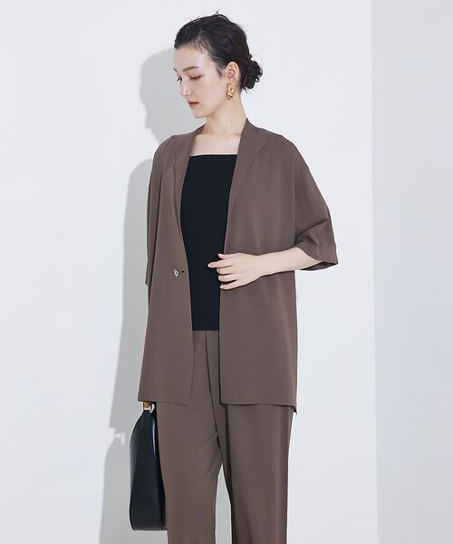 qualite / カリテ テーラードジャケット | 【セットアップ対応】接触冷感/レーヨンナイロンニットジャケット | 詳細25