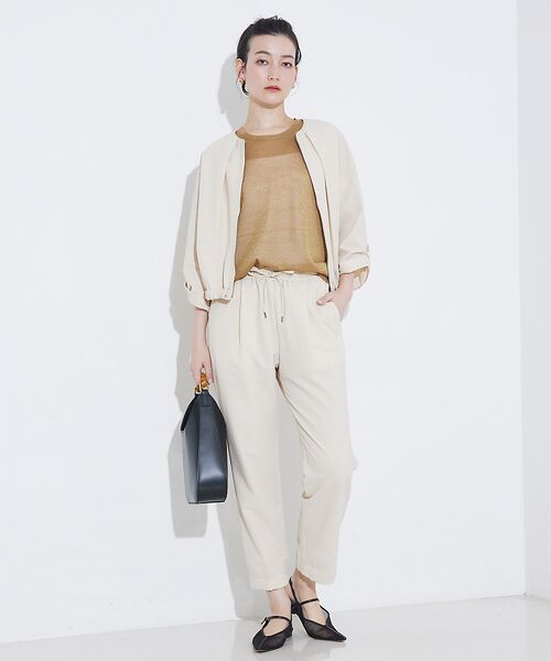 qualite / カリテ パンツ | 【接触冷感＆吸水速乾＆UV】シアサッカーテーパードパンツ /セットアップ対応 | 詳細1