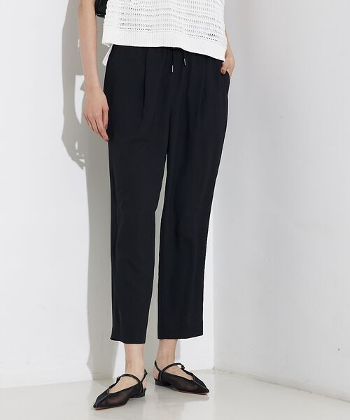 qualite/カリテ バックサテンジョーゼットパンツ【予約】 オフホワイト 38 qualite/カリテ バックサテンジョーゼットパンツ【予約】 オフホワイト 38