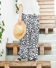qualite / カリテ パンツ | リネンライクペインティングプリントパンツ
