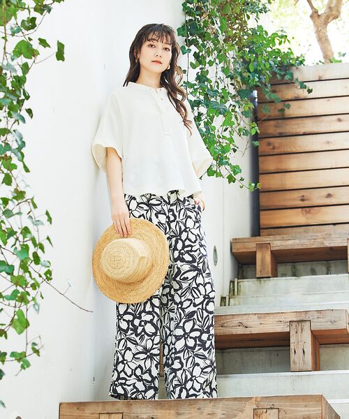 qualite / カリテ パンツ | リネンライクペインティングプリントパンツ | 詳細4