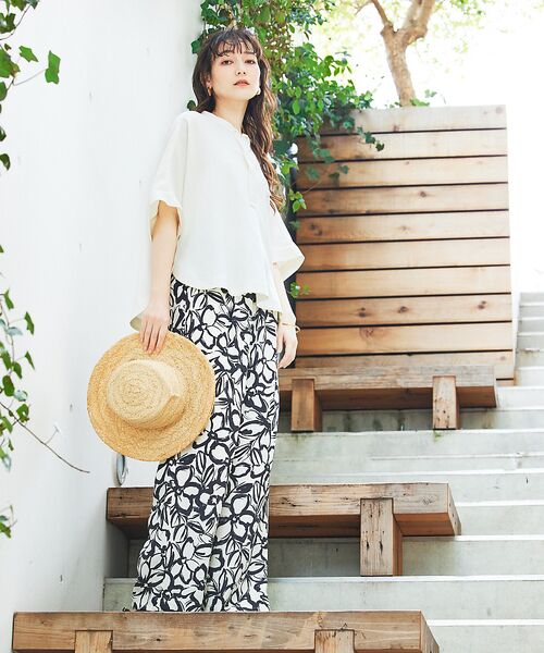 qualite / カリテ パンツ | リネンライクペインティングプリントパンツ | 詳細5