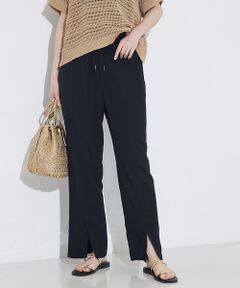 qualite / カリテ パンツ | バックサテンジョーゼットベンツパンツ