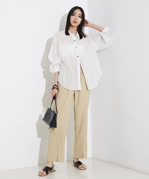 qualite / カリテ パンツ | バックサテンジョーゼットベンツパンツ | 詳細8