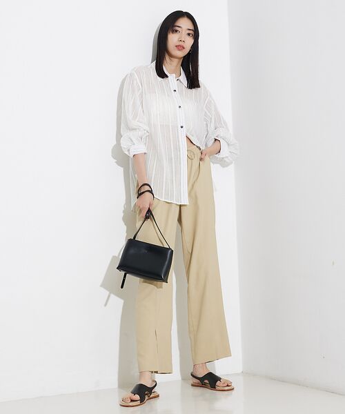 qualite / カリテ パンツ | バックサテンジョーゼットベンツパンツ | 詳細10