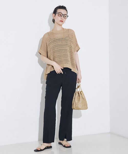 qualite / カリテ パンツ | バックサテンジョーゼットベンツパンツ | 詳細24