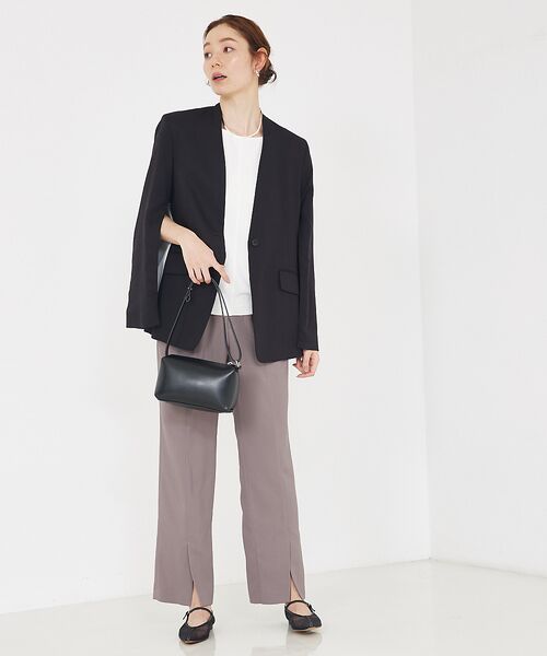 qualite / カリテ パンツ | バックサテンジョーゼットベンツパンツ | 詳細25