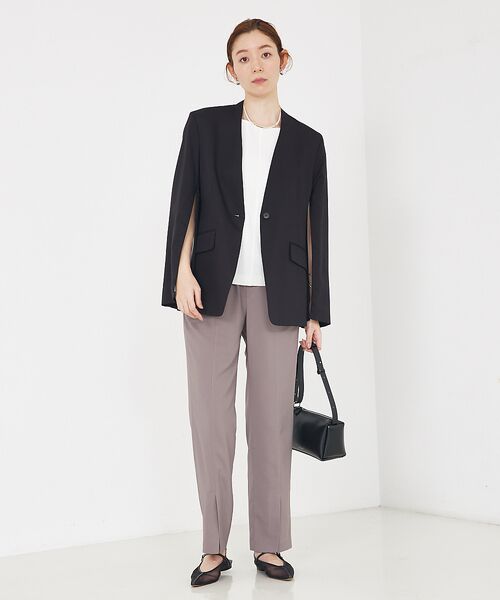 qualite / カリテ パンツ | バックサテンジョーゼットベンツパンツ | 詳細26