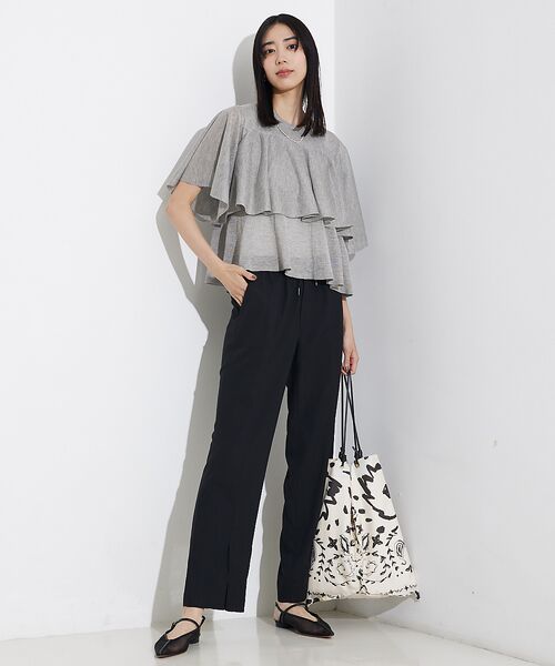 qualite / カリテ パンツ | バックサテンジョーゼットベンツパンツ | 詳細11