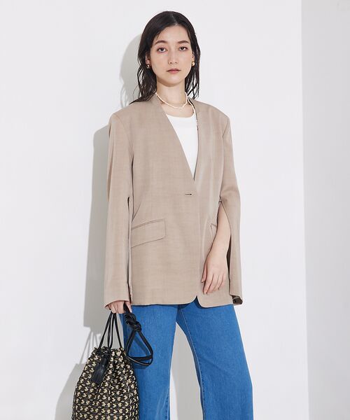 qualite / カリテ ノーカラージャケット | 【Oggi・CLASSY掲載】袖コンシールあきJK | 詳細14