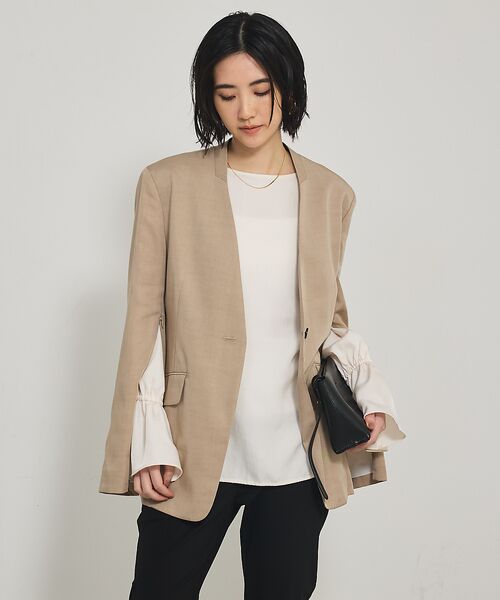 qualite / カリテ ノーカラージャケット | 【Oggi・CLASSY掲載】袖コンシールあきJK | 詳細3