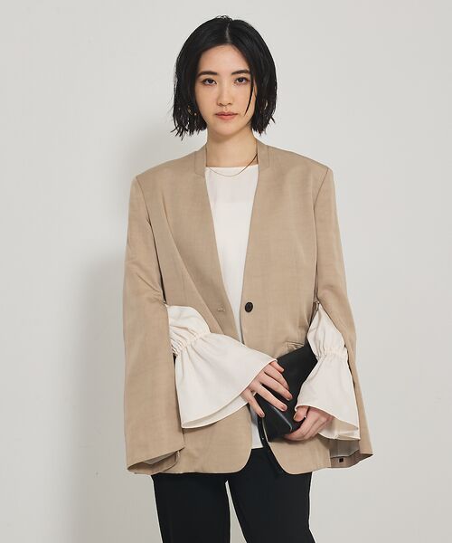 qualite / カリテ ノーカラージャケット | 【Oggi・CLASSY掲載】袖コンシールあきJK | 詳細4