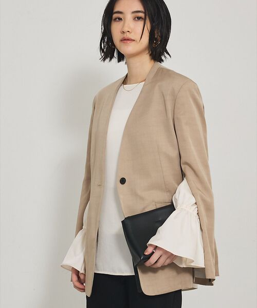 qualite/カリテ 【Oggi・CLASSY掲載】袖コンシールあきJK グレージュ 36 qualite/カリテ 【Oggi・CLASSY掲載】袖コンシールあきJK グレージュ 36