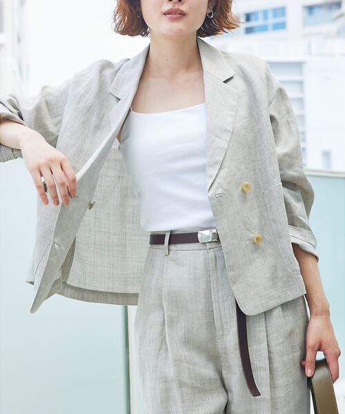 qualite / カリテ テーラードジャケット | 【セットアップ対応】ミックスカラーラミージャケット(グレージュ)
