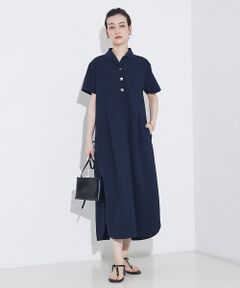 qualite / カリテ ワンピース | 【接触冷感＆吸水速乾＆UV】シアサッカーシャツワンピース