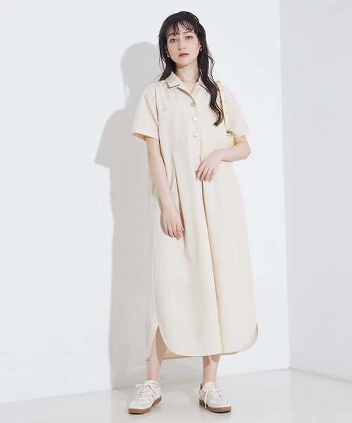 qualite / カリテ ワンピース | 【接触冷感&吸水速乾&UV】シアサッカーシャツワンピース | 詳細1