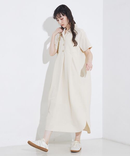 qualite / カリテ ワンピース | 【接触冷感&吸水速乾&UV】シアサッカーシャツワンピース | 詳細2