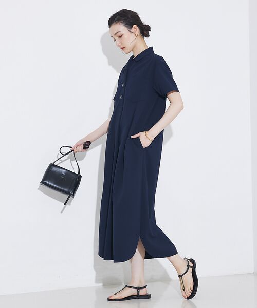 qualite / カリテ ワンピース | 【接触冷感&吸水速乾&UV】シアサッカーシャツワンピース | 詳細20