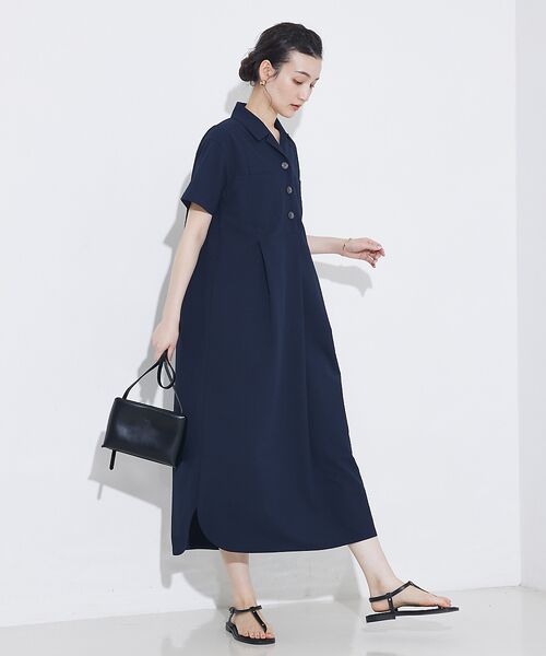 qualite / カリテ ワンピース | 【接触冷感&吸水速乾&UV】シアサッカーシャツワンピース | 詳細8