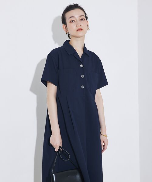 qualite / カリテ ワンピース | 【接触冷感&吸水速乾&UV】シアサッカーシャツワンピース | 詳細9