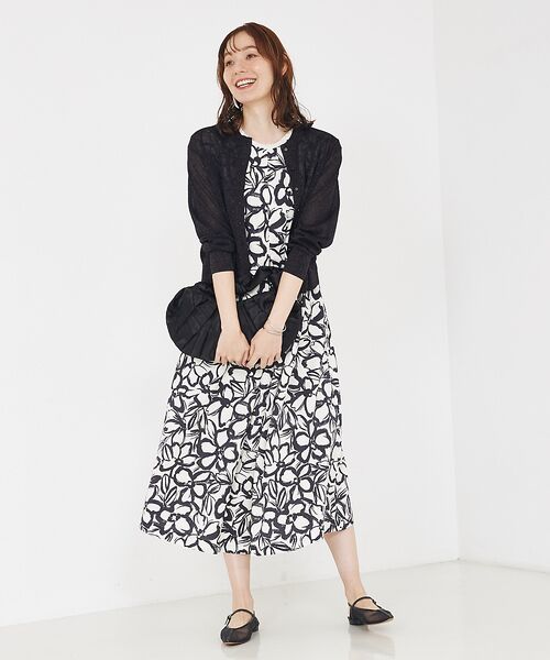 qualite / カリテ ワンピース | リネンライクペインティングプリントワンピース | 詳細12