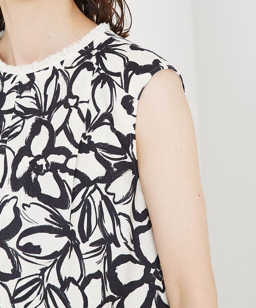 qualite / カリテ ワンピース | リネンライクペインティングプリントワンピース | 詳細8