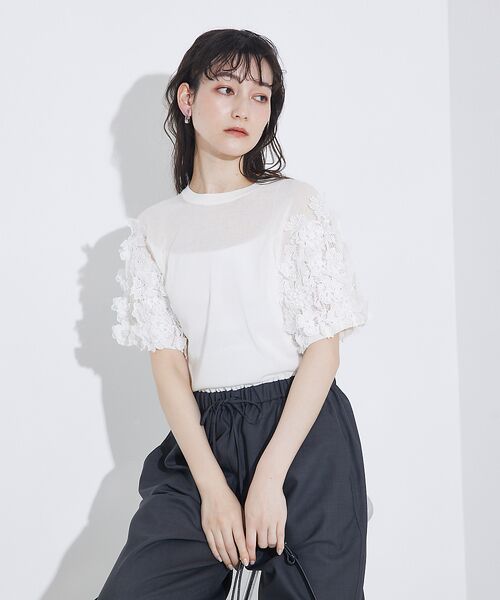 qualite/カリテ boussole×qualiteフラワーエンブロPO【予約】 オフホワイト F qualite/カリテ boussole×qualiteフラワーエンブロPO【予約】 オフホワイト F