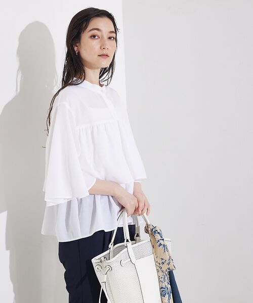 qualite / カリテ シャツ・ブラウス | 【接触冷感＆UVカット】ブライトローンフレアブラウス | 詳細3