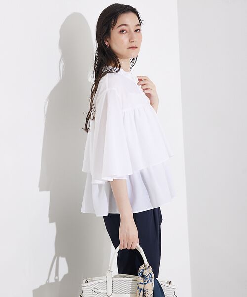 qualite / カリテ シャツ・ブラウス | 【接触冷感＆UVカット】ブライトローンフレアブラウス | 詳細5