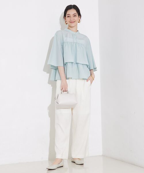 qualite / カリテ シャツ・ブラウス | 【接触冷感＆UVカット】ブライトローンフレアブラウス | 詳細9