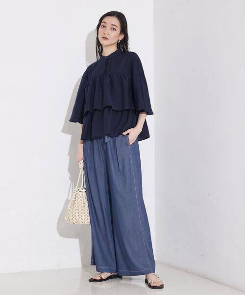 qualite / カリテ シャツ・ブラウス | 【接触冷感＆UVカット】ブライトローンフレアブラウス | 詳細13