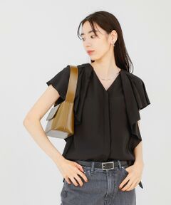 qualite / カリテ シャツ・ブラウス | 袖タックフリルシャツ