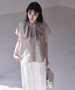 qualite / カリテ シャツ・ブラウス | ラッフルカラーVネックブラウス