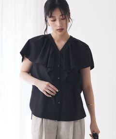 qualite / カリテ シャツ・ブラウス | ラッフルカラーVネックブラウス