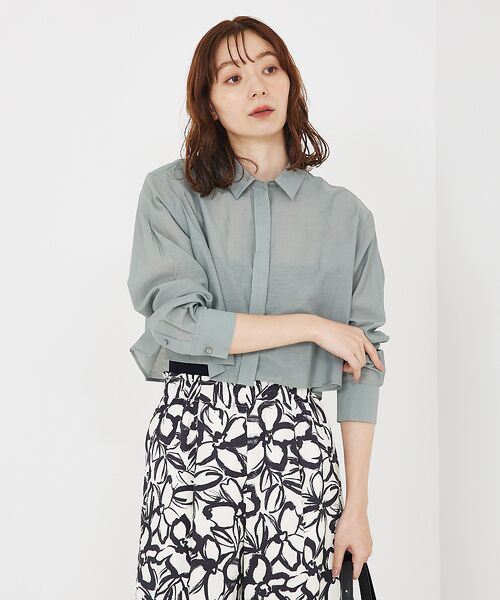 qualite / カリテ シャツ・ブラウス | コットンシアークロップドシャツ | 詳細14