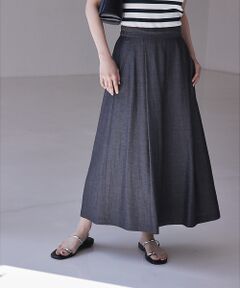 qualite / カリテ パンツ | 【接触冷感】ナチュラルシャンブレーフレアーパンツ