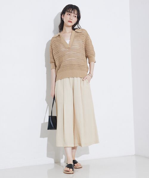 qualite / カリテ パンツ | 【接触冷感】ナチュラルシャンブレーフレアーパンツ | 詳細10