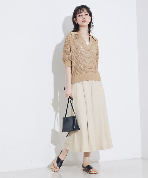 qualite / カリテ パンツ | 【接触冷感】ナチュラルシャンブレーフレアーパンツ | 詳細11