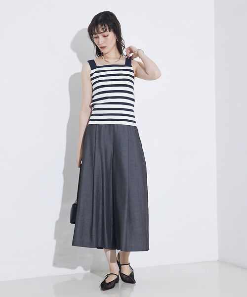 qualite / カリテ パンツ | 【接触冷感】ナチュラルシャンブレーフレアーパンツ | 詳細12