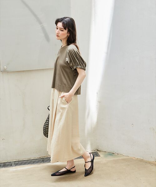 qualite / カリテ パンツ | 【接触冷感】ナチュラルシャンブレーフレアーパンツ | 詳細3