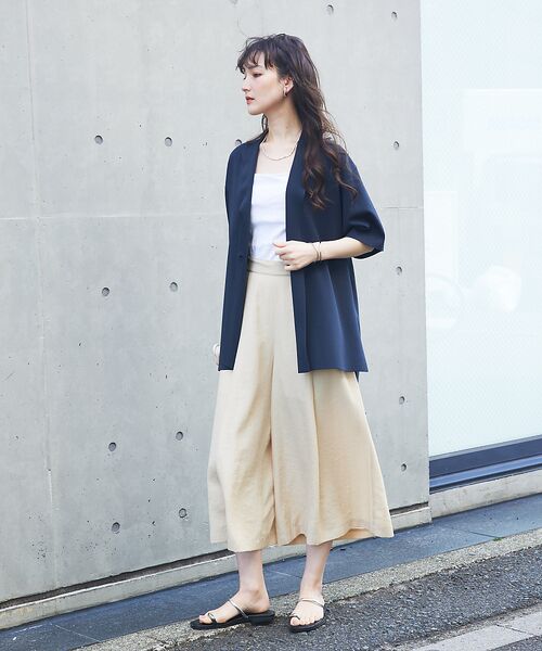 qualite / カリテ パンツ | 【接触冷感】ナチュラルシャンブレーフレアーパンツ | 詳細8