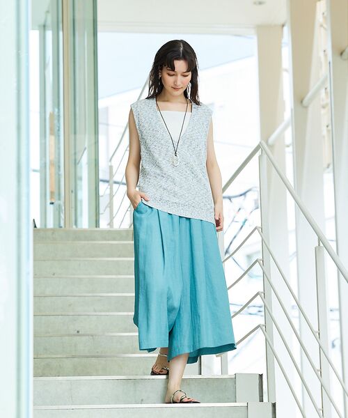 qualite / カリテ パンツ | 【接触冷感】ナチュラルシャンブレーフレアーパンツ | 詳細16