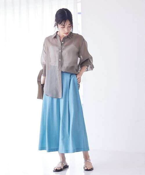 qualite / カリテ パンツ | 【接触冷感】ナチュラルシャンブレーフレアーパンツ | 詳細19