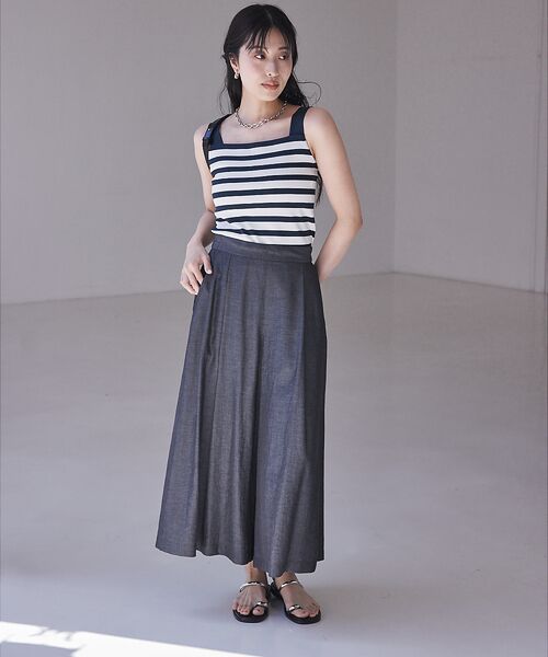 qualite / カリテ パンツ | 【接触冷感】ナチュラルシャンブレーフレアーパンツ | 詳細23