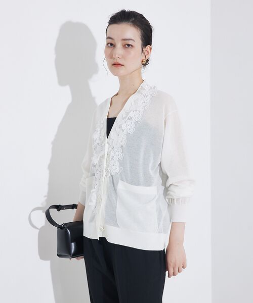 qualite / カリテ カーディガン・ボレロ | boussole×qualite　フラワーエンブロカーディガン | 詳細1
