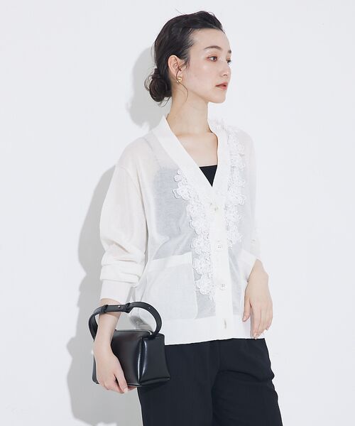 qualite / カリテ カーディガン・ボレロ | boussole×qualite　フラワーエンブロカーディガン | 詳細5