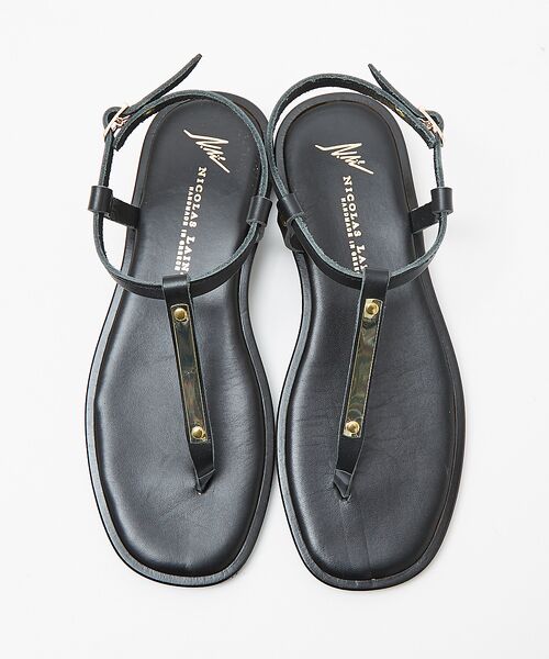 qualite / カリテ サンダル | 【NICOLAS LAINAS】トングストラップサンダル（ブラック）