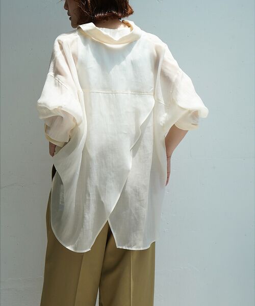 qualite / カリテ シャツ・ブラウス | 【夏活躍の万能羽織り】バックスリットシアーシャツ | 詳細2